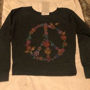 Grey sweatshirt with rhinestone design